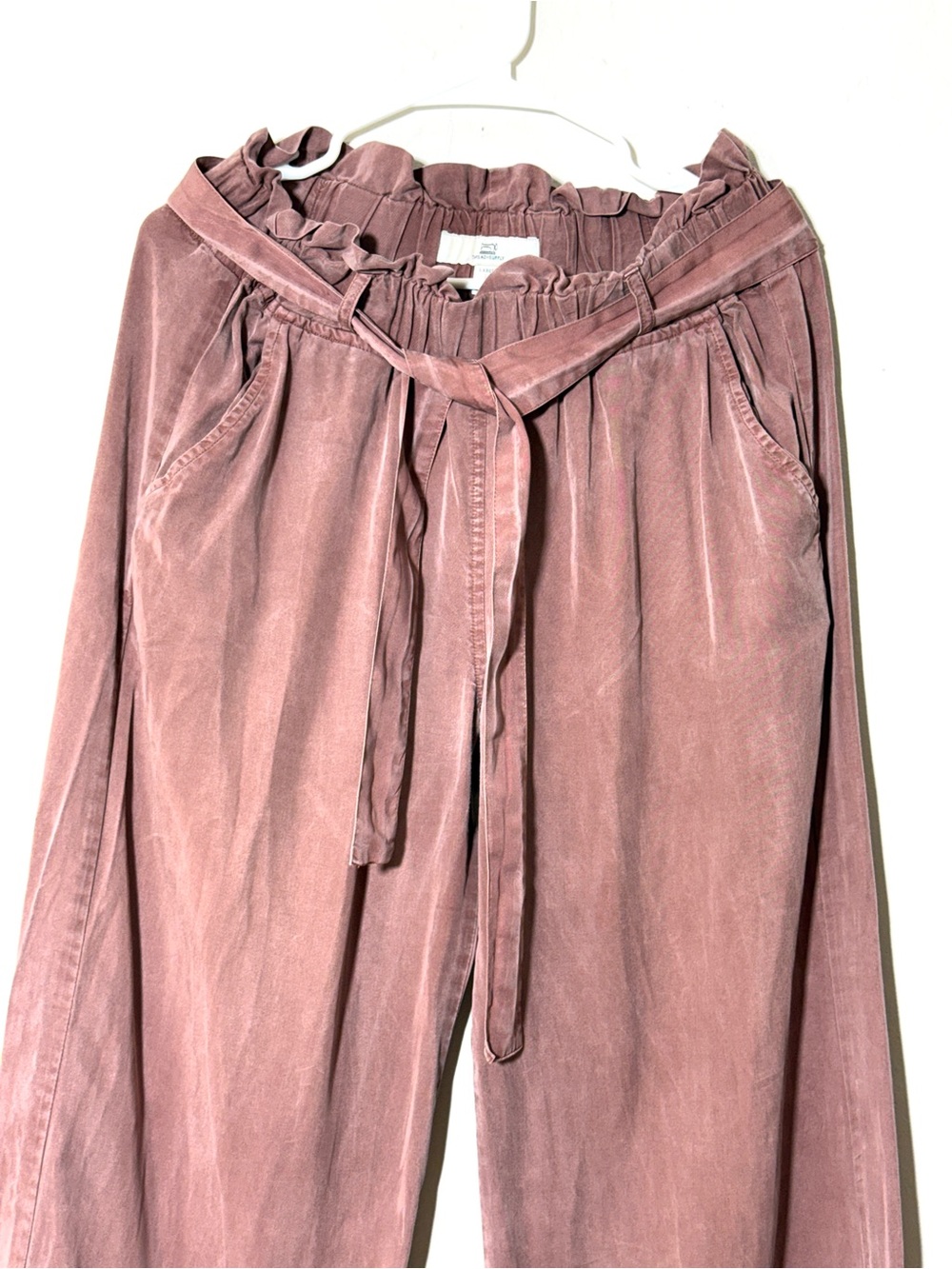 Thread & Supply Mauve Paperbag Waist Wide Leg Pants